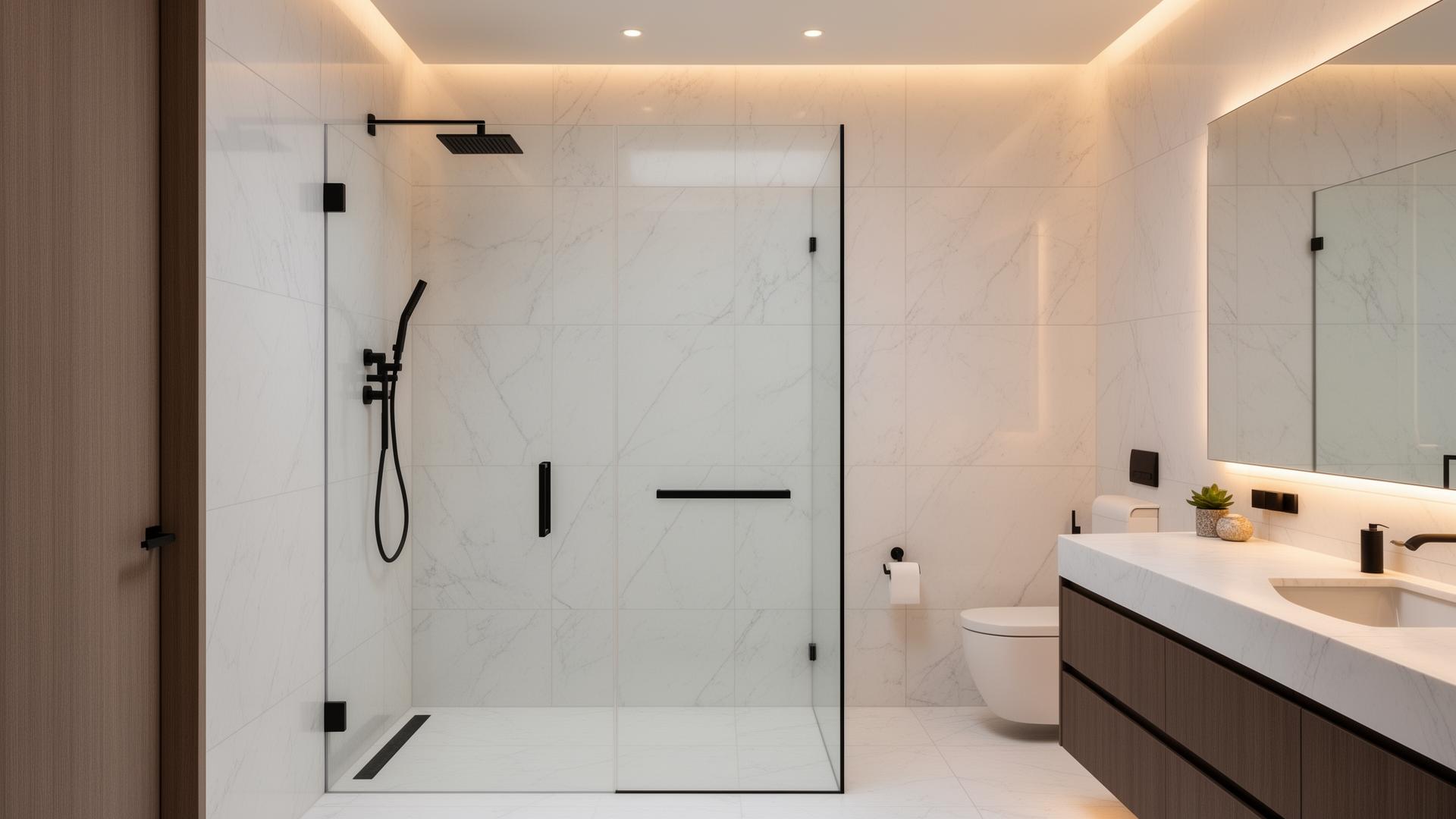 Premium frameless shower door installation